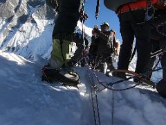 07B I Arrive At The Island Peak Summit And Clip In For Safety With Lhotse South Face Beyond